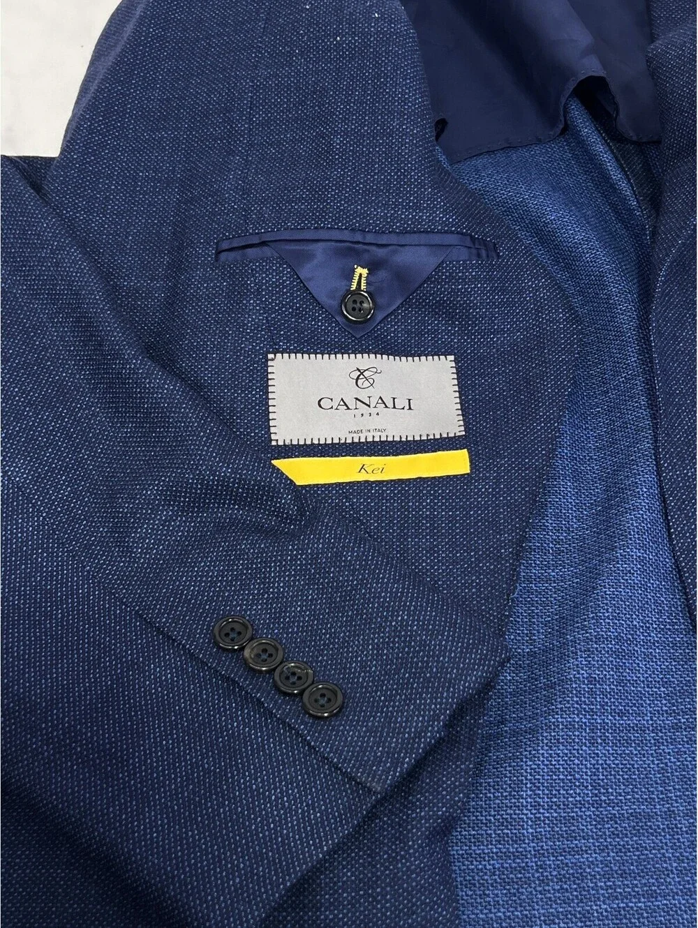 Canali Men's Blue Wool Blazer Suit Jacket US Size 40 / EU Size 58 L